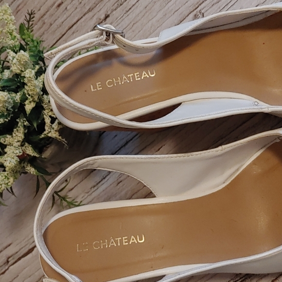 Chateau White leather platforms shoes slip ons women size 38 - Picture 4 of 15